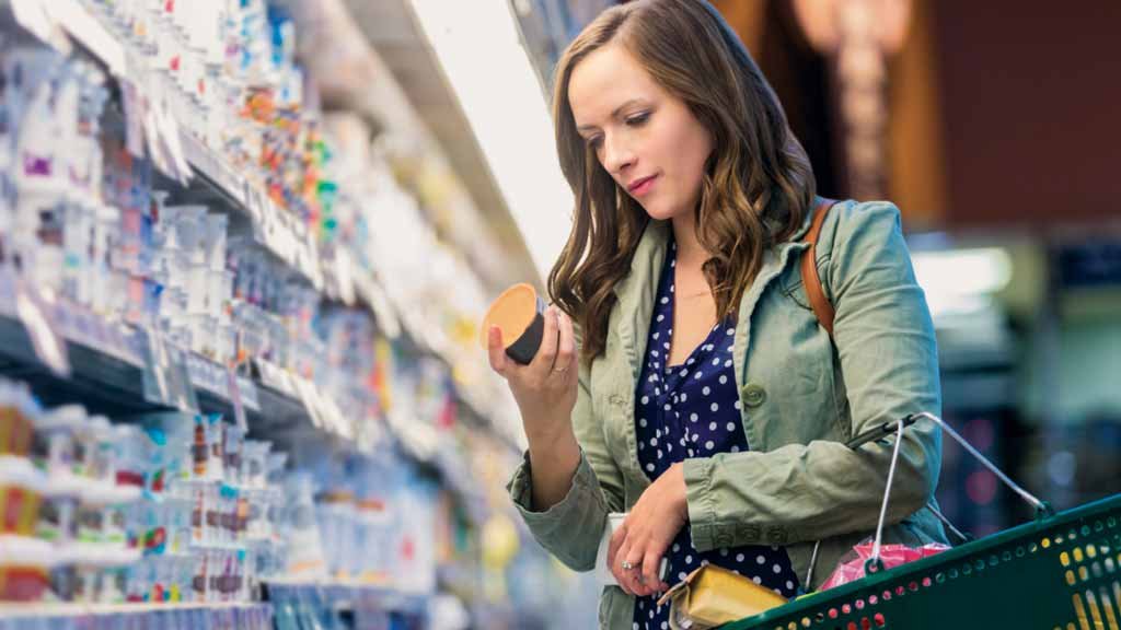 SUPERMERCADO Leitura das informações: o desenho de uma pequena lupa indica a localização nos rótulos